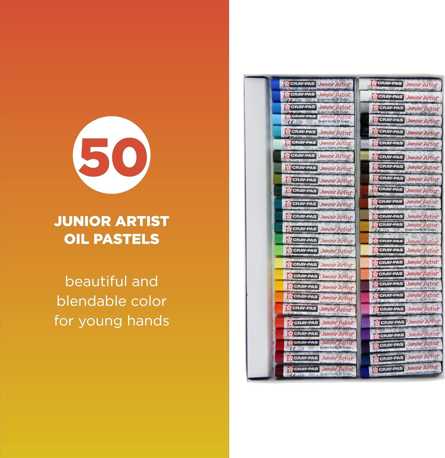 imageSAKURA CrayPas Junior Artist Oil Pastel Set  Chubbies Pastel Size  Soft Oil Pastels for Kids ampamp Artists  12 Colors ampamp Soft Oil Pastels for Kids ampamp Artists  50 Sticks
