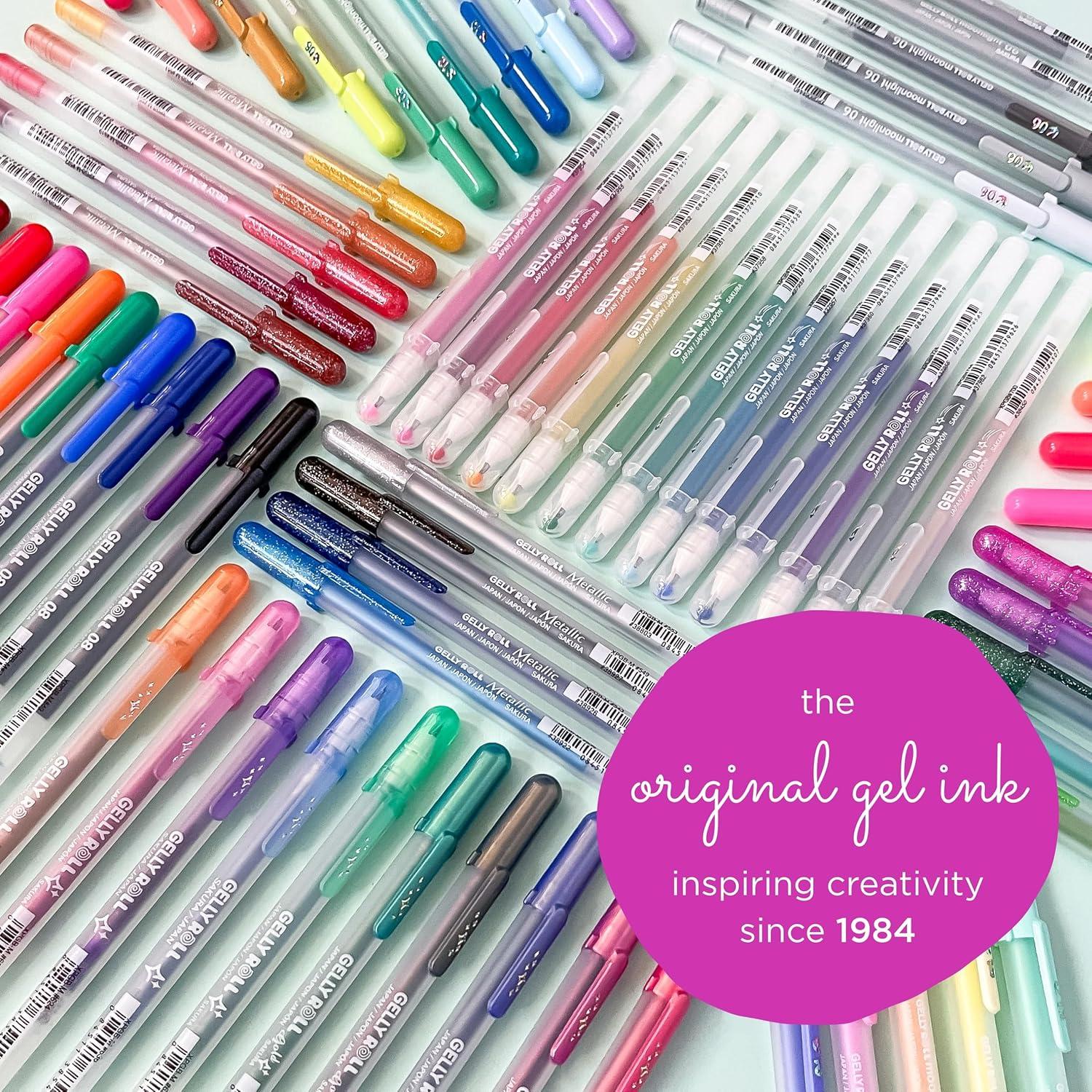imageSAKURA Gelly Roll Gel Pens  Gift Set  Assorted Colored Ink with Special Effects  74 Pack ampamp 3D Souffl Pen  Opaque White and Pastel Ink Colors  10 Pack