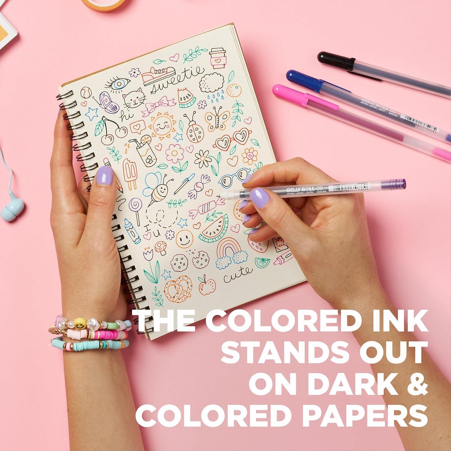 imageSAKURA Gelly Roll Gel Pens  Gift Set  Ink Pen Set  Art DIY Projects  Assorted Point Sizes with Storage Case  Assorted Colored Ink with Special Effects  74 Pack