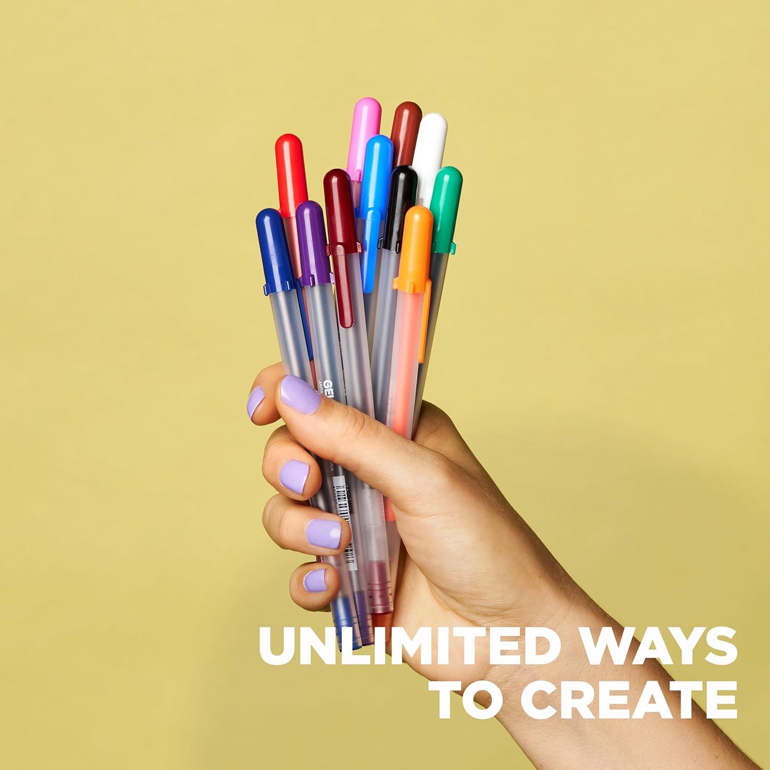 imageSAKURA Gelly Roll Gel Pens  Gift Set  Ink Pen Set  Art DIY Projects  Assorted Point Sizes with Storage Case  Assorted Colored Ink with Special Effects  74 Pack