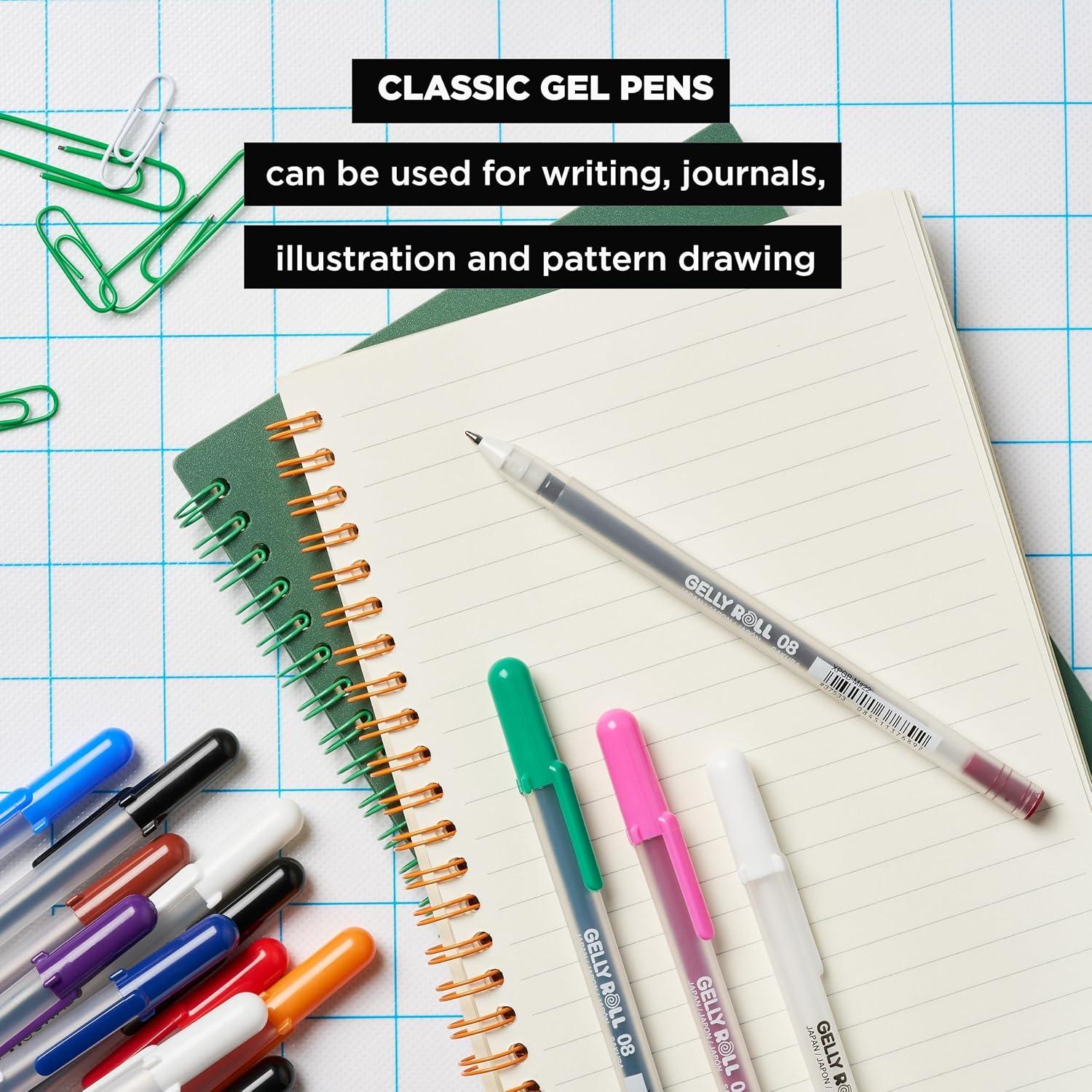 imageSAKURA Gelly Roll Gel Pens  Gift Set  Ink Pen Set  Art DIY Projects  Assorted Point Sizes with Storage Case  Assorted Colored Ink with Special Effects  74 Pack