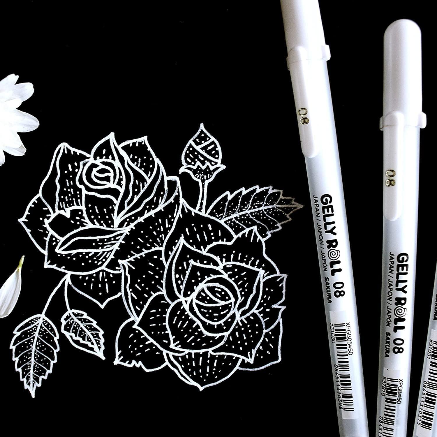 imageSAKURA Gelly Roll Gel Pens  Medium Point Ink Pen for Journaling Art or Drawing  Assorted Colored Ink  10 PackClassic Black Ink