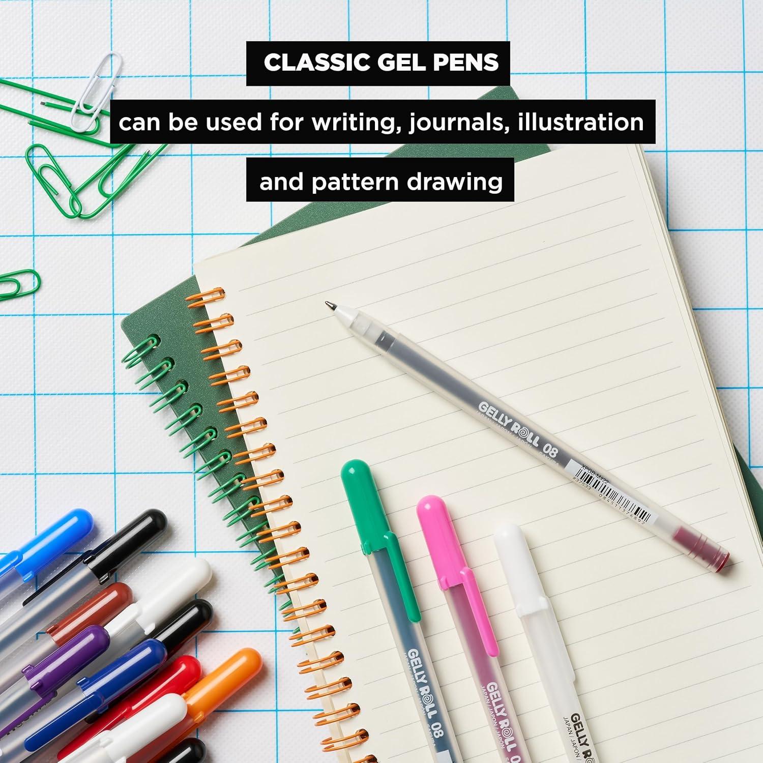 imageSAKURA Gelly Roll Gel Pens  Medium Point Ink Pen for Journaling Art or Drawing  Assorted Colored Ink  10 PackClassic Black Ink