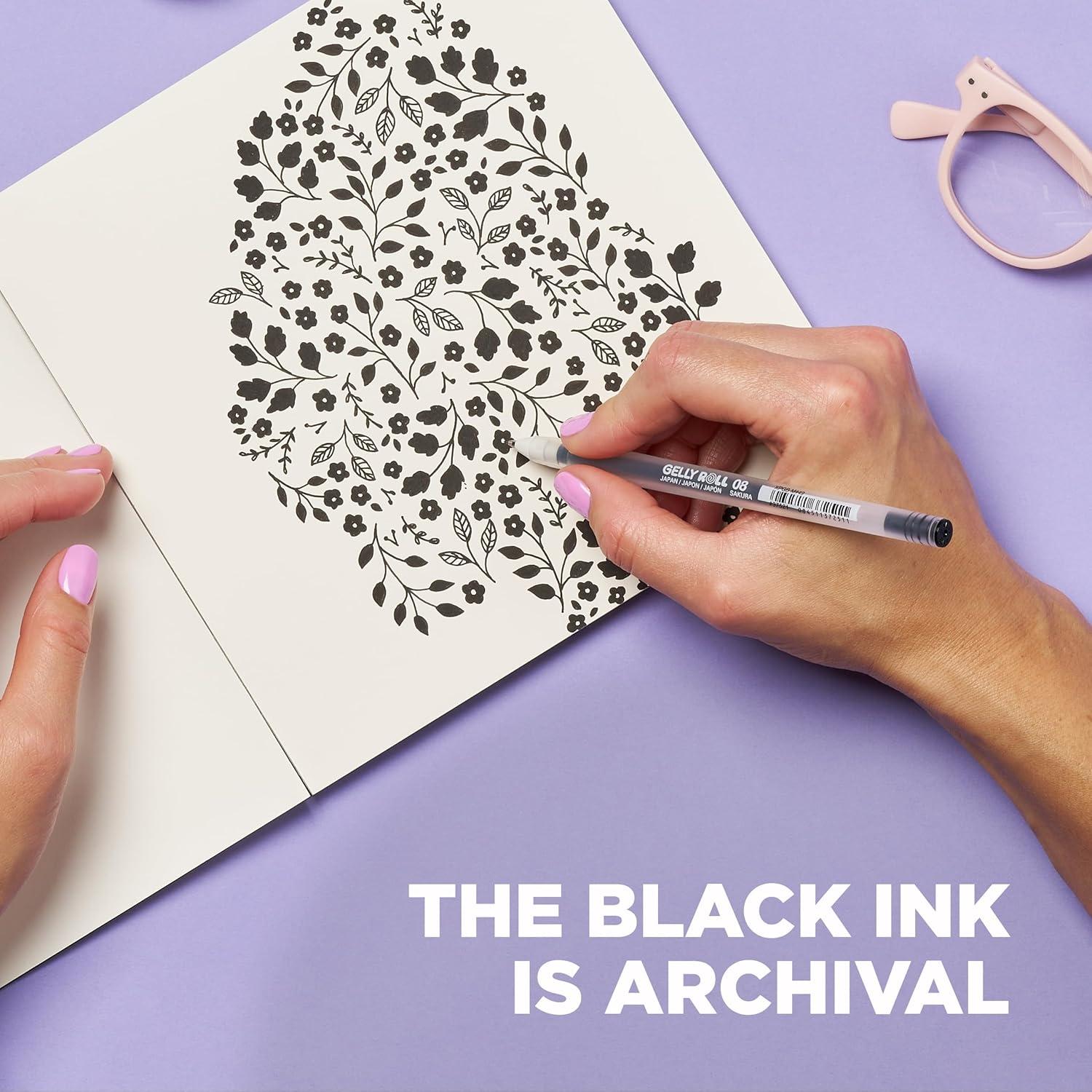 imageSAKURA Gelly Roll Gel Pens  Medium Point Ink Pen for Journaling Art or Drawing  Assorted Colored Ink  10 PackClassic Black Ink