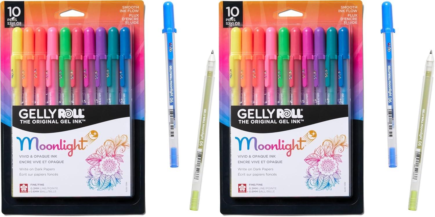 imageSAKURA Gelly Roll Moonlight 06 Gel Pens  Fine Point Ink Pen for Journaling Art or Drawing  Assorted Colored Ink  Fine Line  25 PackBright