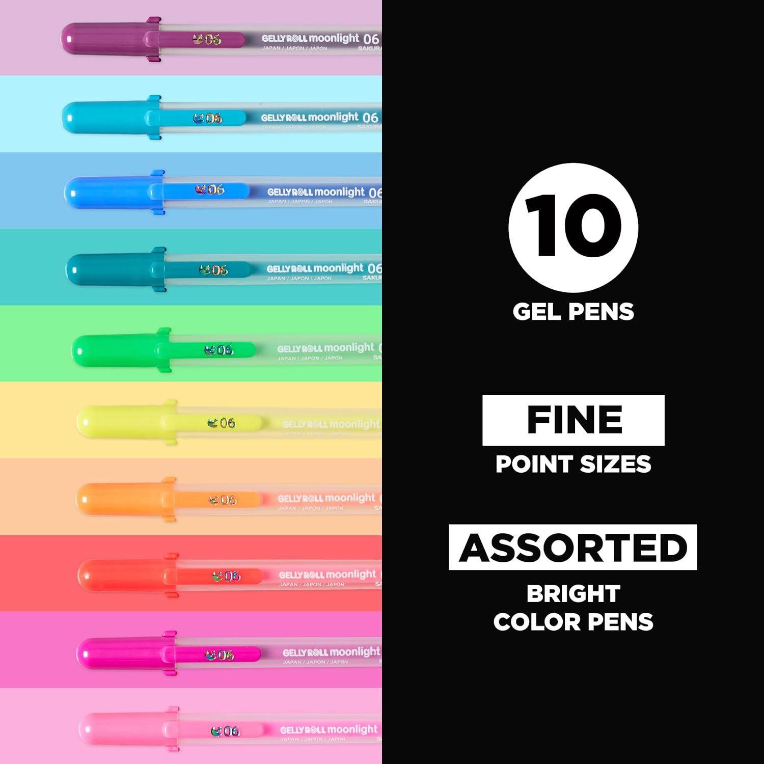 imageSAKURA Gelly Roll Moonlight 06 Gel Pens  Fine Point Ink Pen for Journaling Art or Drawing  Assorted Colored Ink  Fine Line  25 PackBright