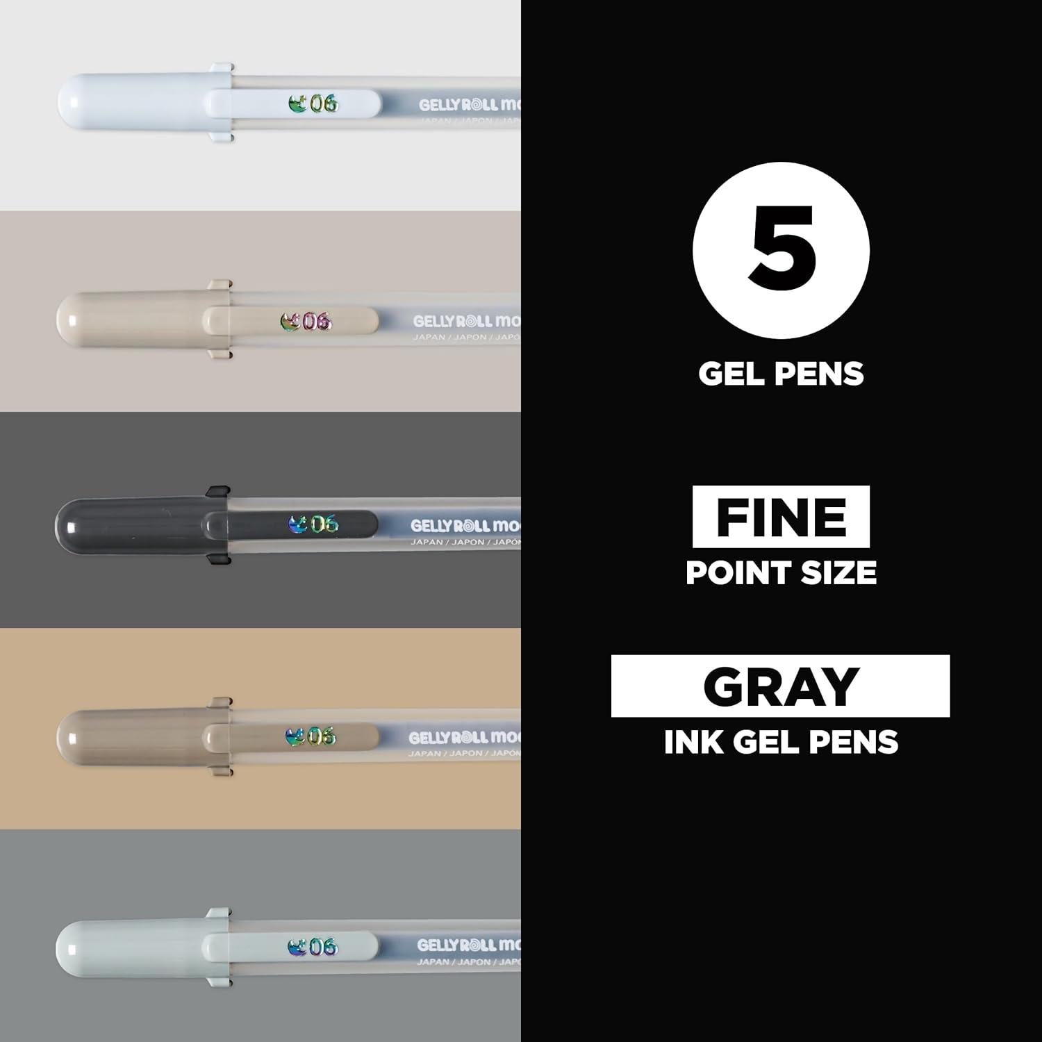 imageSAKURA Gelly Roll Moonlight 06 Gel Pens  Fine Point Ink Pen for Journaling Art or Drawing  Assorted Colored Ink  Fine Line  25 PackGray Ink