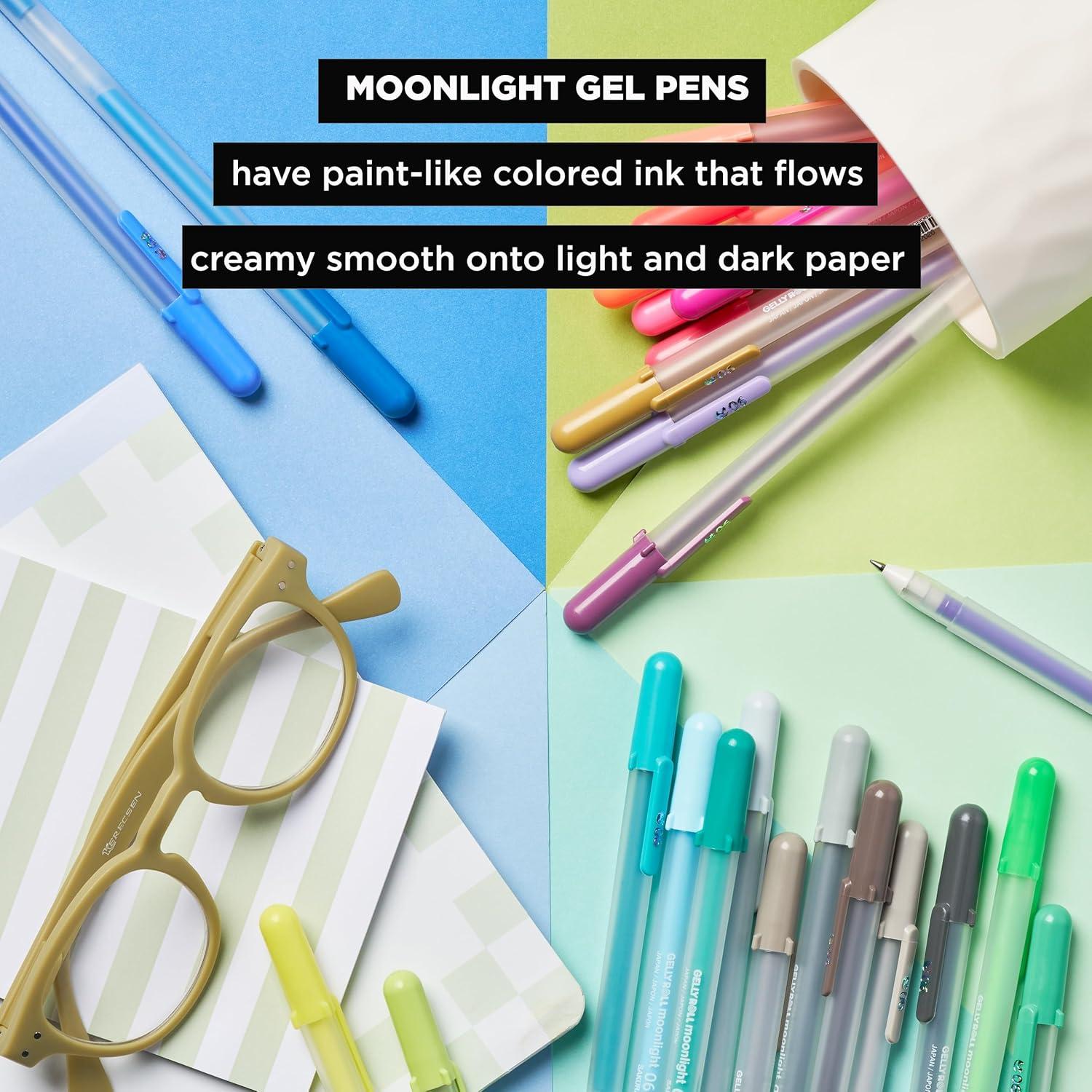 imageSAKURA Gelly Roll Moonlight 06 Gel Pens  Fine Point Ink Pen for Journaling Art or Drawing  Assorted Colored Ink  Fine Line  25 PackGray Ink