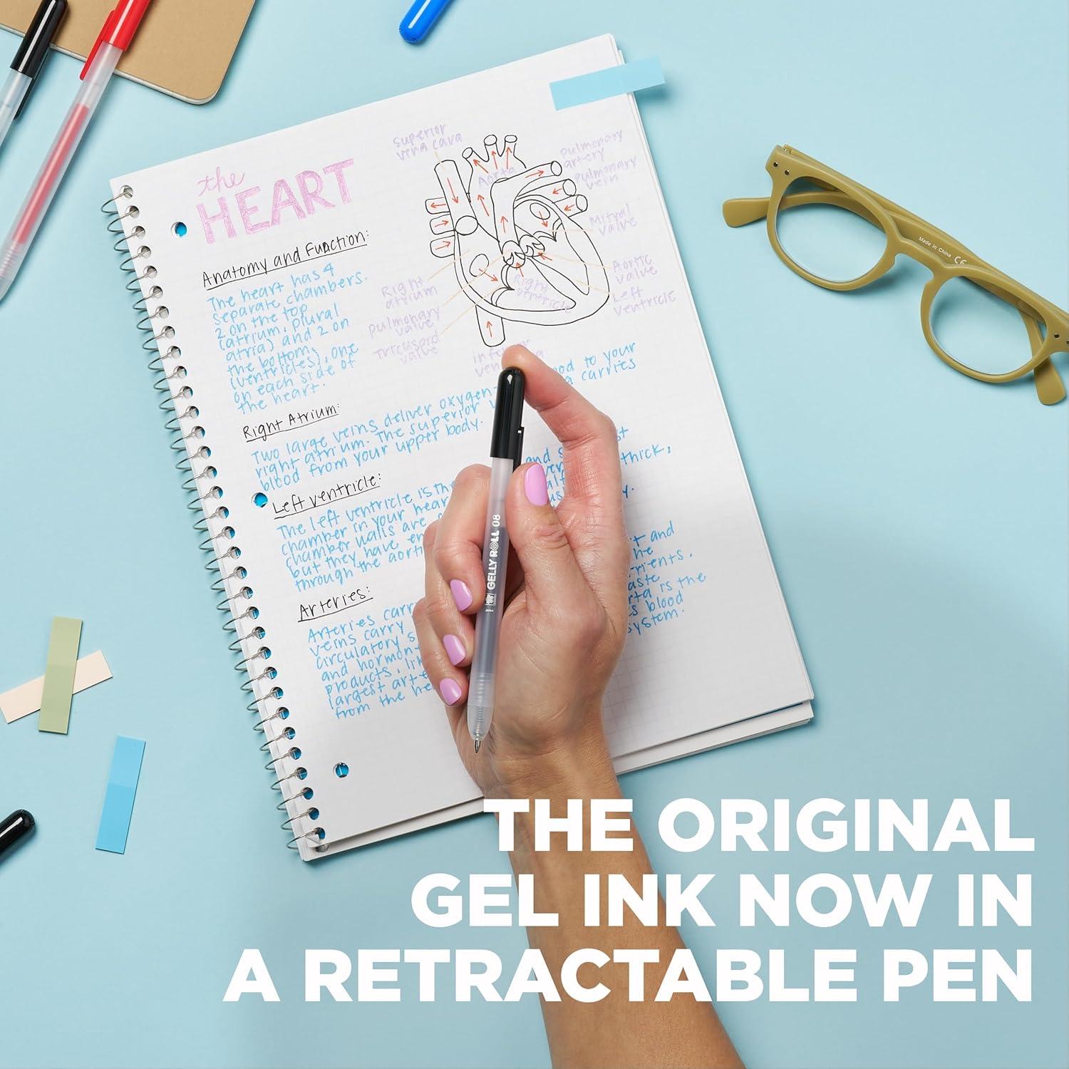 imageSAKURA Gelly Roll Retractable Gel Pens Colored  Stardust Glitter Gel ampamp Medium Point  for Journaling Art or Drawing  with Assorted Colored Ink  10 Pens1 Count Pack of 10