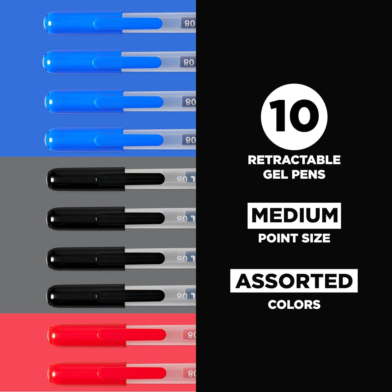 imageSAKURA Gelly Roll Retractable Gel Pens Colored  Stardust Glitter Gel ampamp Medium Point  for Journaling Art or Drawing  with Assorted Colored Ink  10 Pens1 Count Pack of 10