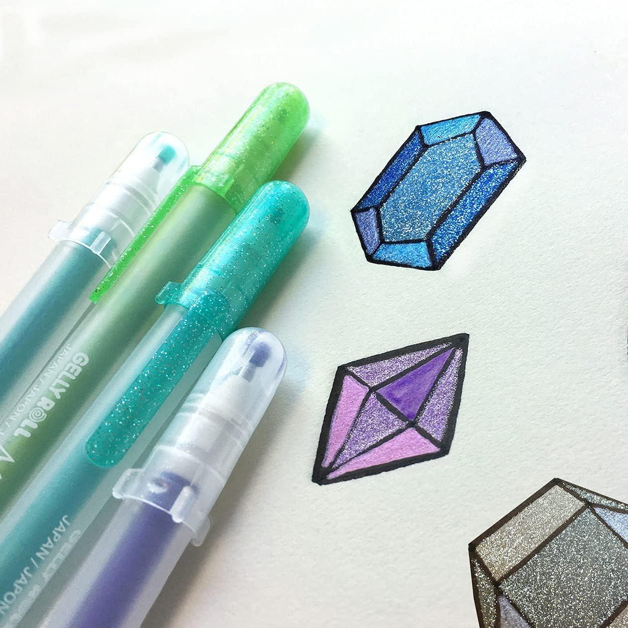 imageSAKURA Gelly Roll Stardust Galaxy Glitter Gel Pens  Bold Point Ink Pen for Lettering Drawing Invitations ampamp Stationery  Assorted Colored Ink  Bold Line  6 PackStardust Glitter