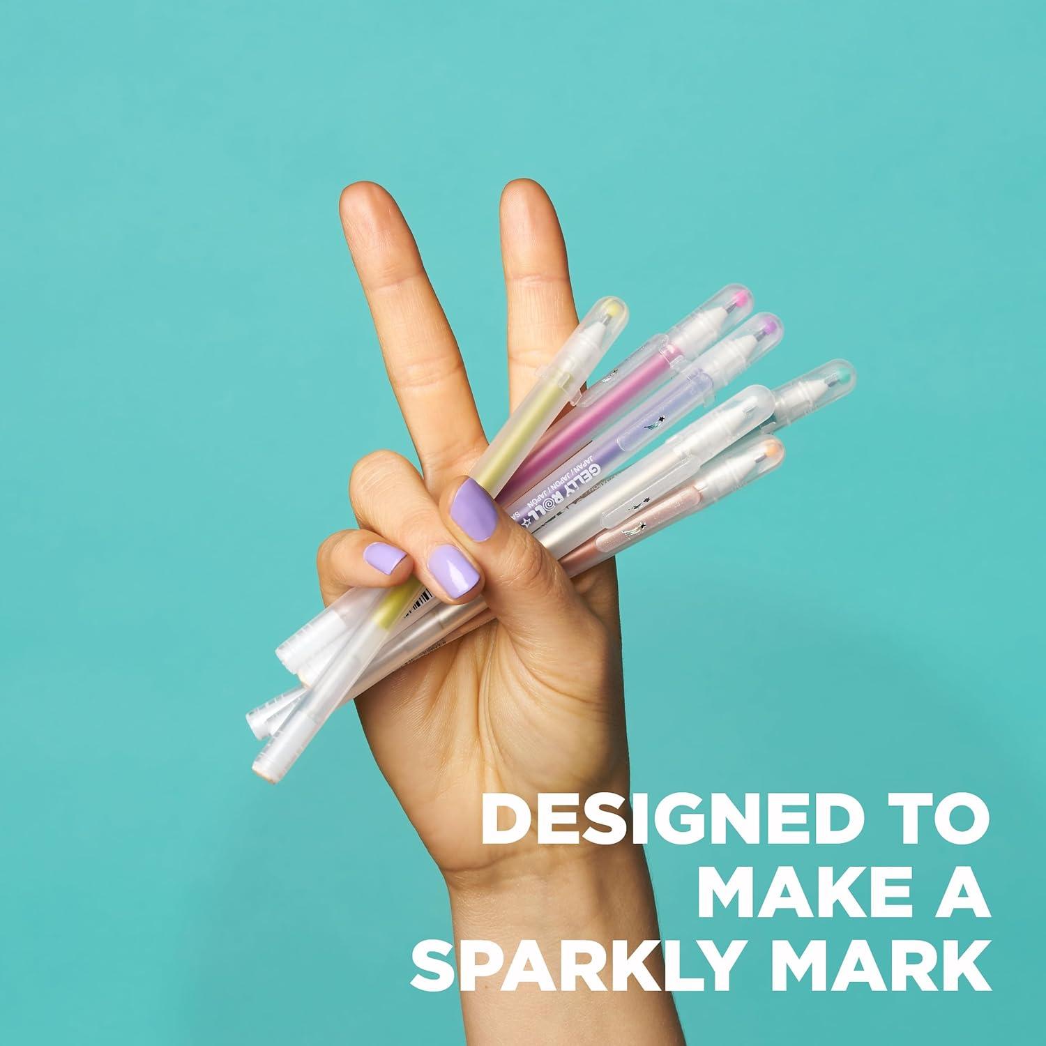 imageSAKURA Gelly Roll Stardust Galaxy Glitter Gel Pens  Bold Point Ink Pen for Lettering Drawing Invitations ampamp Stationery  Assorted Colored Ink  Bold Line  6 PackStardust Glitter
