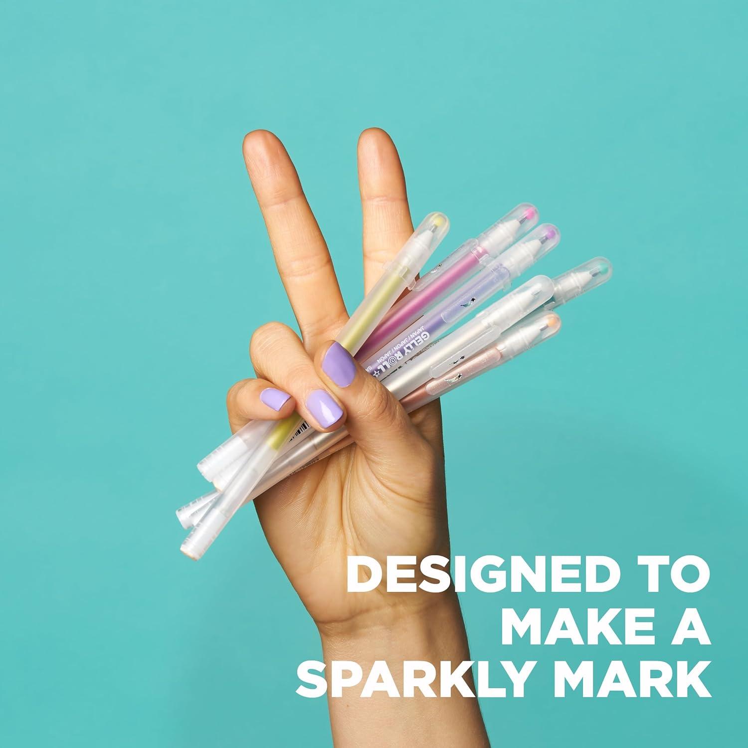 imageSAKURA Gelly Roll Stardust Galaxy Glitter Gel Pens  Bold Point Ink Pen for Lettering Drawing Invitations ampamp Stationery  Assorted Colored Ink  Bold Line  6 PackStardust Galaxy