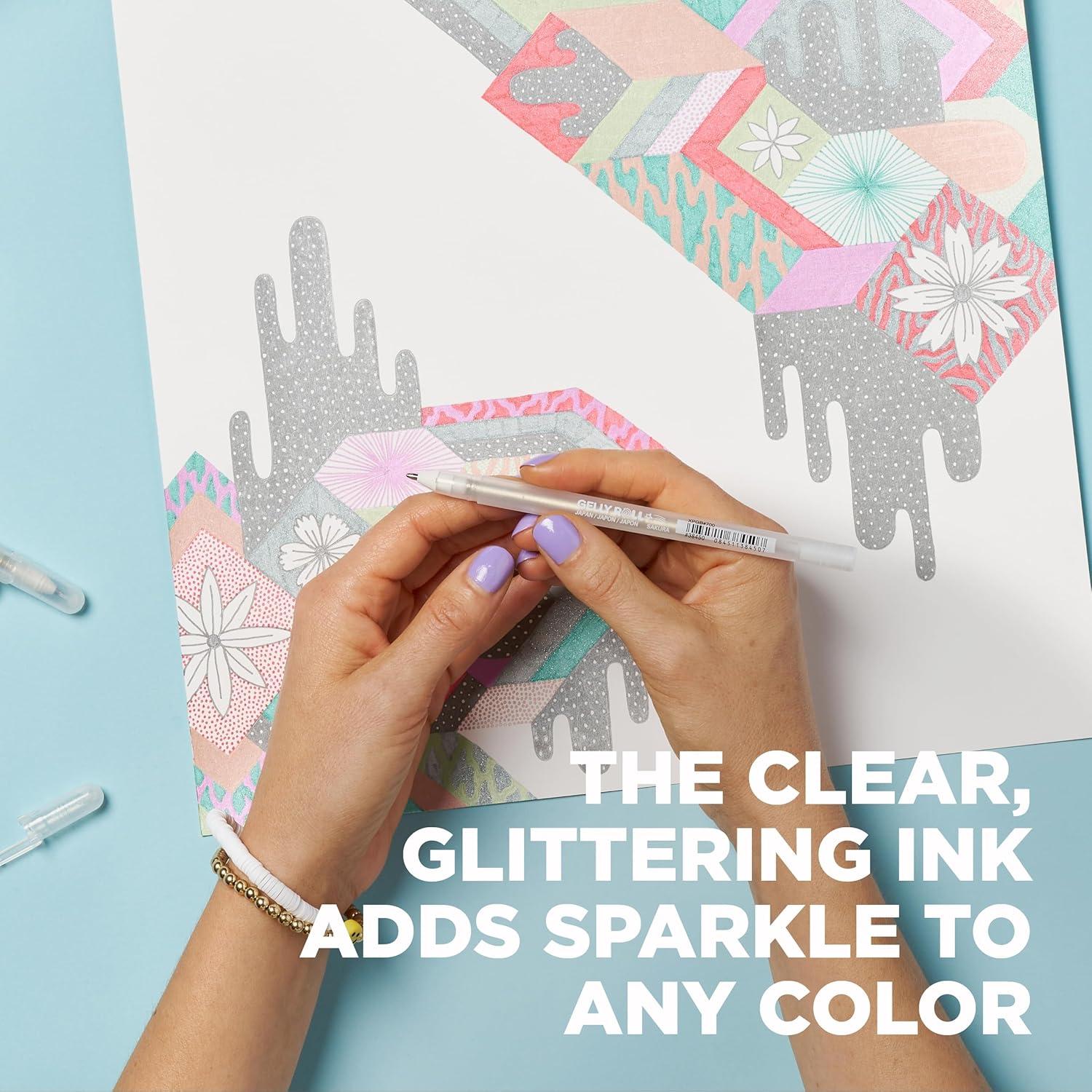 imageSAKURA Gelly Roll Stardust Galaxy Glitter Gel Pens  Bold Point Ink Pen for Lettering Drawing Invitations ampamp Stationery  Assorted Colored Ink  Bold Line  6 Pack6 Stardust Pens
