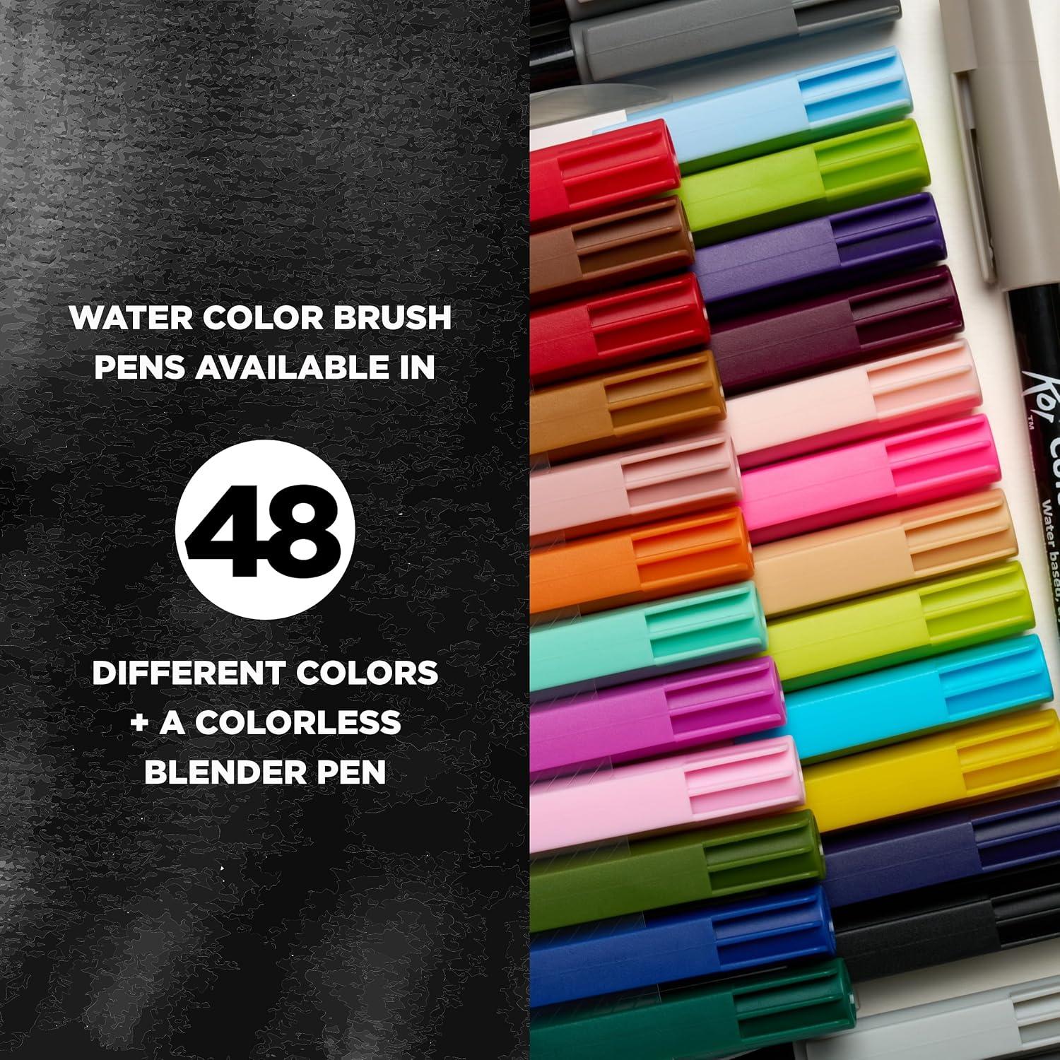 imageSAKURA Koi Coloring Brush Pens  Watercolor Brush Pen Set  Assorted Colors  12 PackAsst Gray 6pc Set