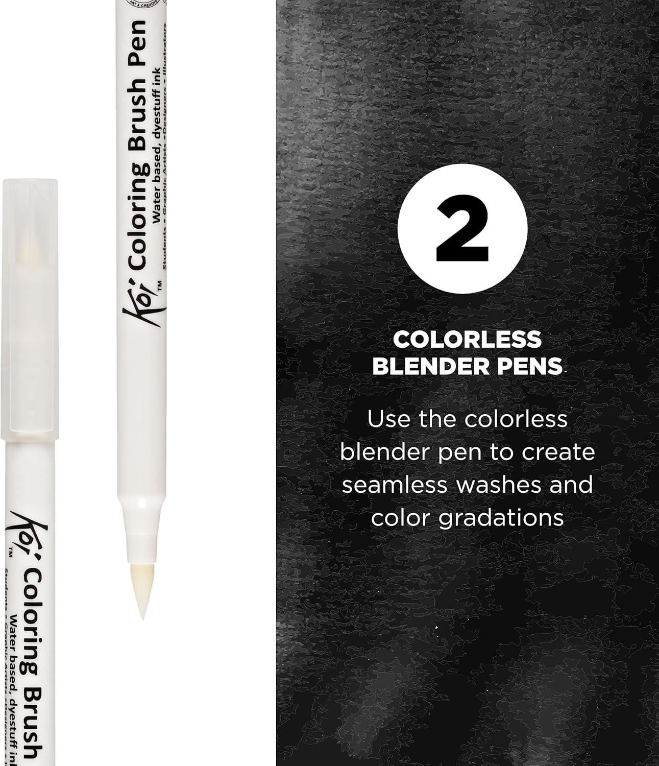 imageSAKURA Koi Coloring Brush Pens  Watercolor Brush Pen Set  Assorted Colors  48 PackBlender 2pk