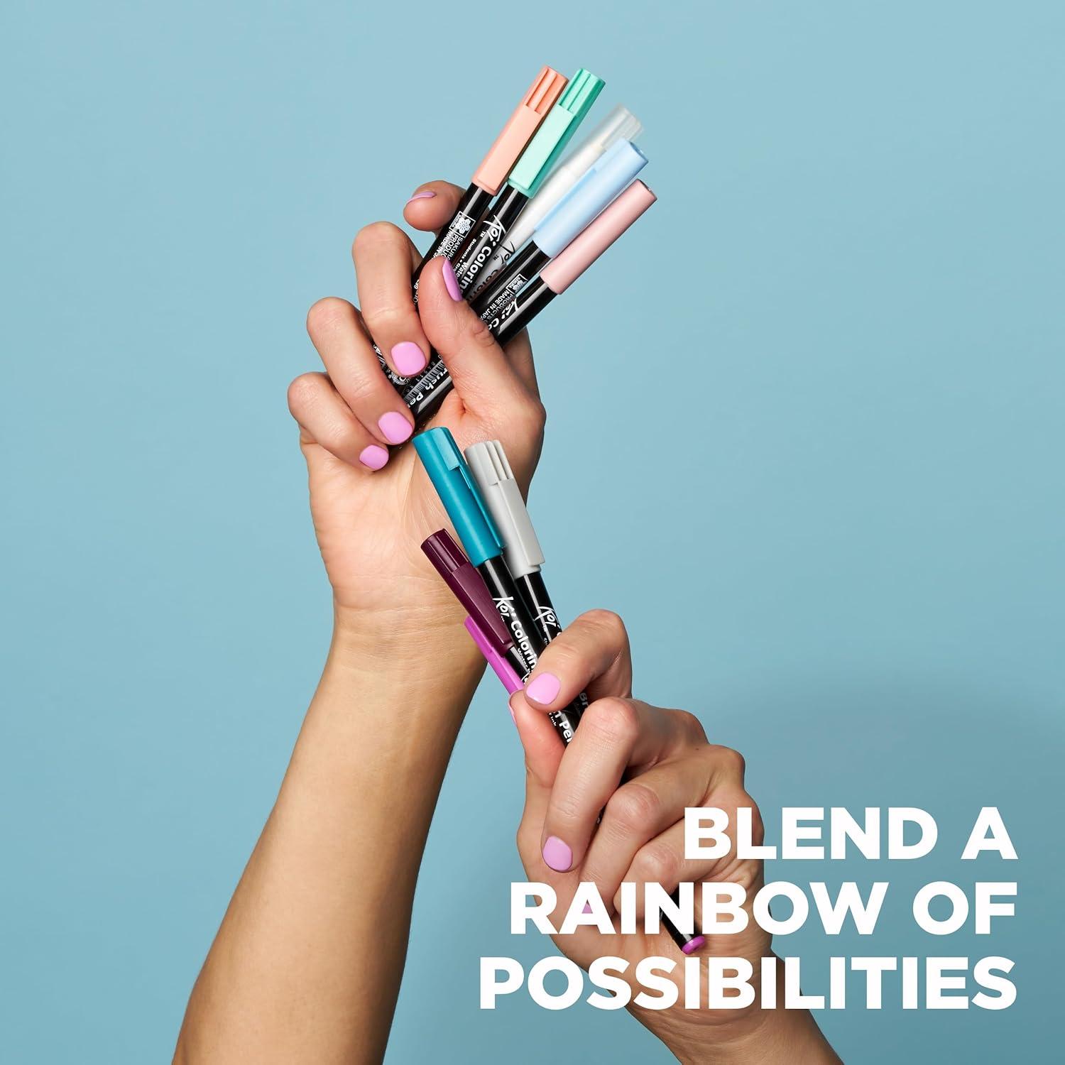 imageSAKURA Koi Coloring Brush Pens  Watercolor Brush Pen Set  Assorted Colors  48 PackBlender 2pk