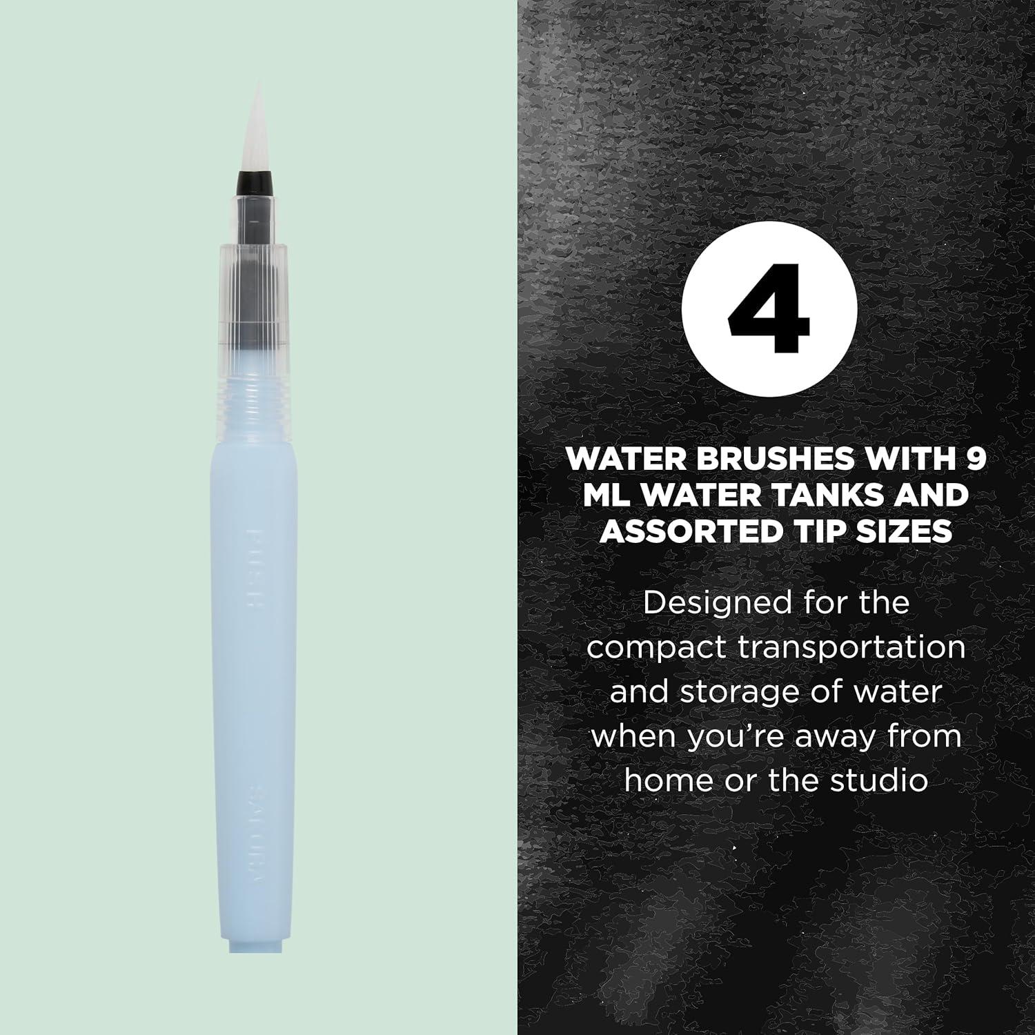 imageSakura Koi Water Brush  Brush for Watercolor  9 ml Tank  4 Assorted Brush Tips