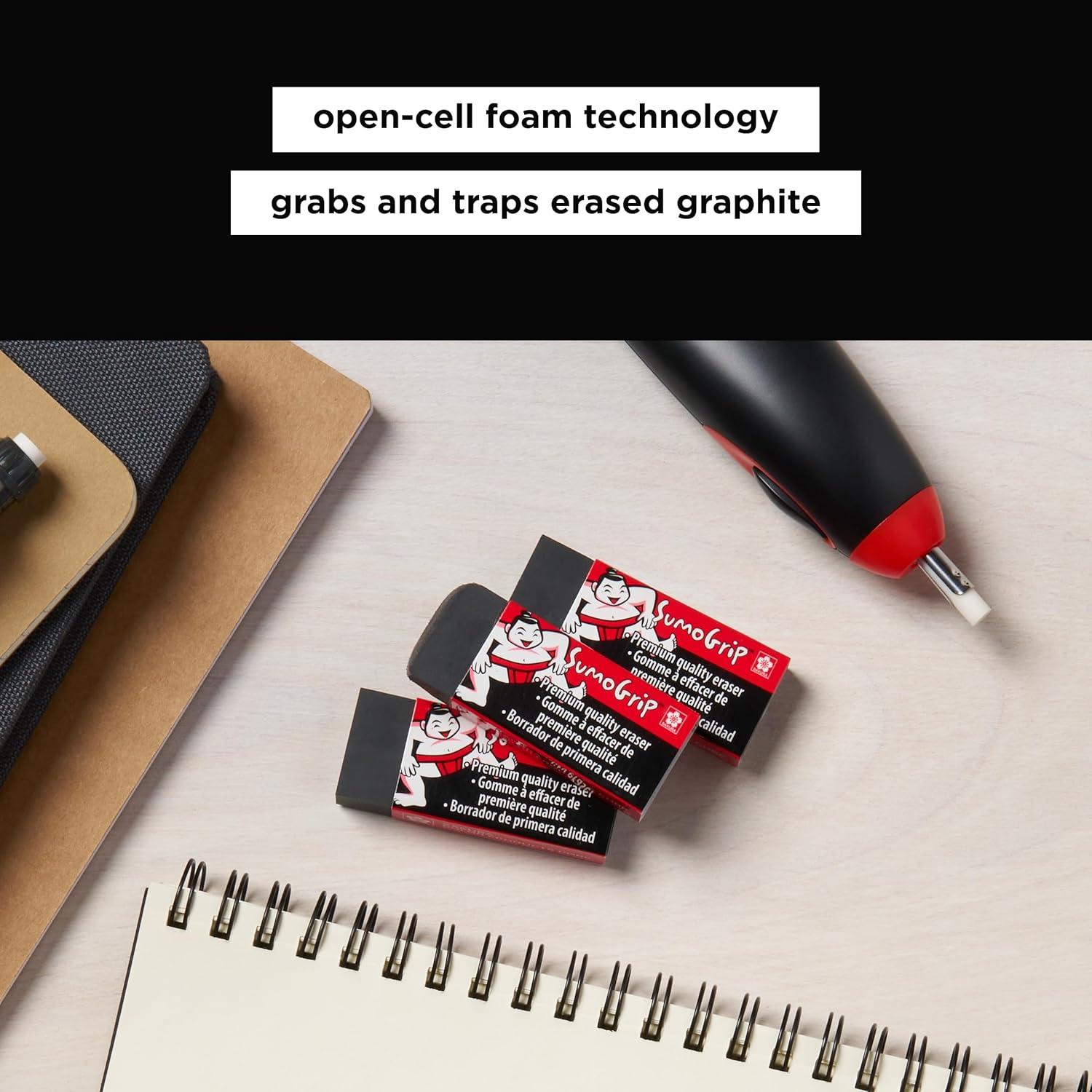 imageSakura SumoGrip Block Eraser  Microporous Erasers for School Drawing and Writing  Black Color  Small Size B803 PackSumoGrip Premium Block Eraser B300  1CT