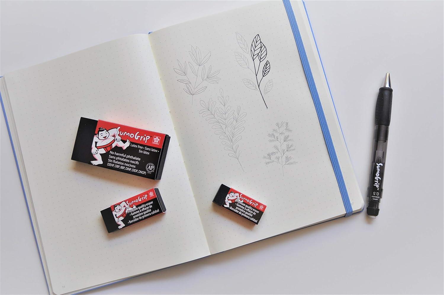 imageSakura SumoGrip Block Eraser  Microporous Erasers for School Drawing and Writing  Black Color  Small Size B803 PackSumoGrip Premium Block Eraser B60  4CT