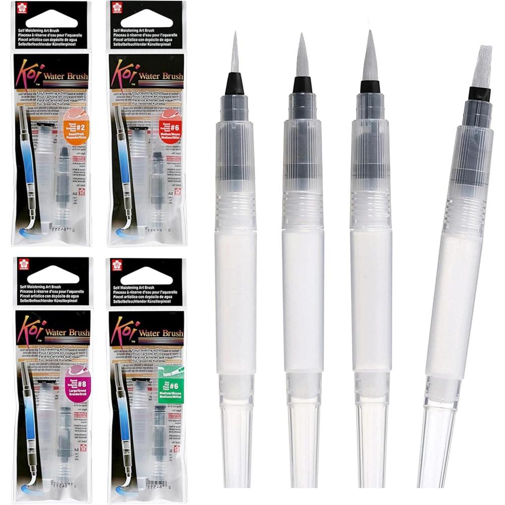 imageSakura Koi Water Brush  Brush for Watercolor  4 ml Tank  4 Assorted Brush Tips