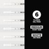 imageSAKURA Gelly Roll Gel Pens  Medium ampamp Bold Tip Ink Pens for Journaling Art or Drawing  Classic White Ink  0810 Assorted Tip Sizes  6 Pack1 Count Pack of 6