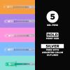 imageSAKURA Gelly Roll Silver Shadow Gel Pens  Bold Point Ink Pen for Lettering Drawing Invitations ampamp Stationery  Silver ampamp Colored Ink  Bold Line  5 PackSilver With Assorted Colored Ink