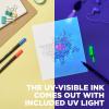 imageSAKURA Gelly Roll UV Pen  UV Gel Ink Pen  Invisible Ink Pen  with UV Keychain Flashlight  Bold Ink Pen for Art or Drawing  Red Green ampamp Blue Ink  9 Pens 3 Lights