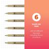 imageSAKURA Pigma Micron Fineliner Pens  Archival Black Ink Pens  Pens for Writing Drawing or Journaling  Assorted Point Sizes  6 Pack