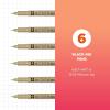imageSAKURA Pigma Micron Fineliner Pens  Archival Black Ink Pens  Pens for Writing Drawing or Journaling  Black Ink  003 Point Size  6 Pack