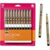 imageSAKURA Pigma Micron Fineliner Pens  Archival Black Ink Pens  for Writing Drawing or Journaling  Assorted Point Sizes  10 PackBlack
