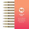 imageSAKURA Pigma Micron Fineliner Pens  Archival Black Ink Pens  for Writing Drawing or Journaling  Assorted Point Sizes  10 PackBlack