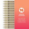 imageSAKURA Pigma Micron Fineliner Pens  Archival Black and Colored Ink Pens  Pens for Writing Drawing or Journaling  Black and Colored Ink  05 Point Size  16 Pack