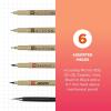 imageSAKURA Pigma Micron Manga Comic Pro Fineliner Pens  Archival Black Ink Pens  Assorted Point Sizes  8 Pack6 Pen Pack