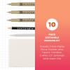 imageSAKURA Zentangle Tool Set  1 Black Pigma Micron Pens 2 Gray Micron Pens 1 Black Graphite Pencil 1 Tortillion 5 35quot White Paper Tiles  White Zentangle Tiles  10 Piece Set