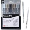 imageSAKURA Gelly Roll Moonlight 10 Gel Pens  Bold Ink Pen for Journaling Art or Drawing  Gray ampamp Opaque Ink  Bold Line  10 Pack