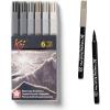 imageSAKURA Koi Coloring Brush Pens  Watercolor Brush Pen Set  Assorted Colors  12 PackAsst Gray 6pc Set