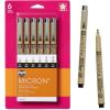 imageSAKURA Pigma Micron Fineliner Pens  Archival Black Ink Pens  Pens for Writing Drawing or Journaling  Assorted Point Sizes  6 Pack