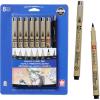 imageSAKURA Pigma Micron Manga Comic Pro Fineliner Pens  Archival Black Ink Pens  Assorted Point Sizes  8 Pack8 Pen Pack