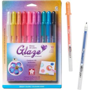 imageSAKURA 3D Souffl Pen  3D Pen for Lettering Drawing Line Borders Ornaments ampamp More  Opaque White and Pastel Ink Colors  10 PackGlaze
