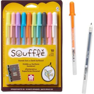 imageSAKURA 3D Souffl Pen  3D Pen for Lettering Drawing Line Borders Ornaments ampamp More  Opaque White and Pastel Ink Colors  10 PackSouffle