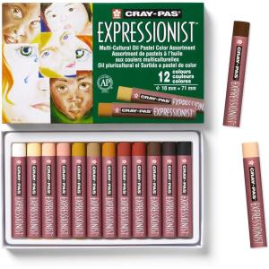 imageSAKURA CrayPas Expressionist MultiCultural Oil Pastel Set  Soft Oil Pastels for Artists  12 Colors