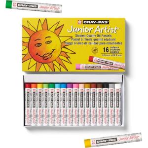 imageSAKURA CrayPas Junior Artist Oil Pastel Set  Soft Oil Pastels for Kids ampamp Artists  50 Sticks16 Count Pack of 1