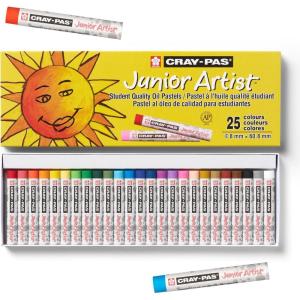 imageSAKURA CrayPas Junior Artist Oil Pastel Set  Soft Oil Pastels for Kids ampamp Artists  50 Sticks25 Color Set