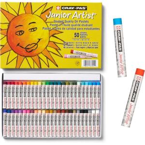 imageSAKURA CrayPas Junior Artist Oil Pastel Set  Soft Oil Pastels for Kids ampamp Artists  50 Sticks50 Count Pack of 1