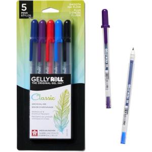 imageSAKURA Gelly Roll Gel Pens  Medium Point Ink Pen for Journaling Art or Drawing  Assorted Colored Ink  10 PackAssorted Colored Ink