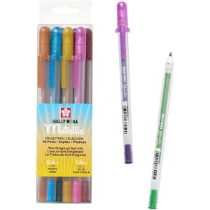 imageSAKURA Gelly Roll Metallic Gel Pens  Pens for Scrapbook Journals or Drawing  Metallic Silver Ink  Medium Line  6 PackGold