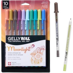 imageSAKURA Gelly Roll Moonlight 06 Gel Pens  Fine Point Ink Pen for Journaling Art or Drawing  Assorted Colored Ink  Fine Line  25 PackAssorted Earth  Jewel Tone Ink