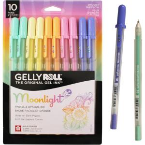 imageSAKURA Gelly Roll Moonlight 10 Pastel ampamp Opaque Gel Pens  Bold Point Ink Pen for Journaling Art or Drawing  Assorted Pastel Ink  Bold Line  10 PackGreen orange pink yellow