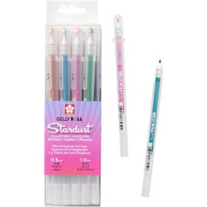 imageSAKURA Gelly Roll Stardust Galaxy Glitter Gel Pens  Bold Point Ink Pen for Lettering Drawing Invitations ampamp Stationery  Assorted Colored Ink  Bold Line  6 PackStardust Glitter